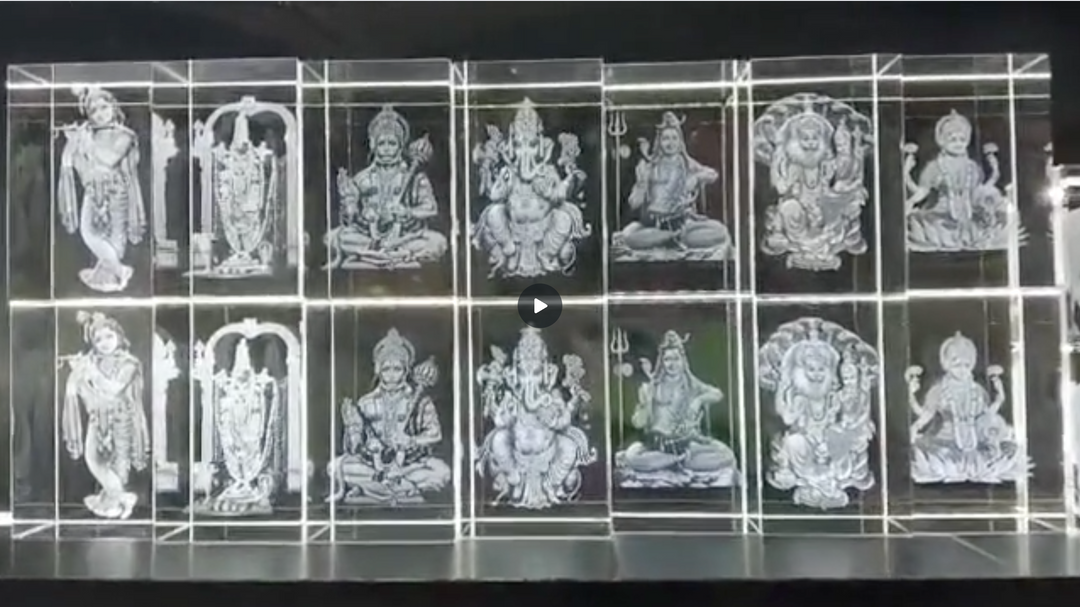 Personalized Lord Ganesha 3D Crystal Memento with LED Light | Zestpics