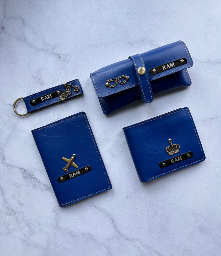 Personalized Travel Set with Wallet, Passport Cover, Keychain, and Name Tag (Zestpics)