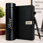 Personalized Executive Gift Combo with Custom Name Notebook, Bottle & Pen | Premium Corporate Gift