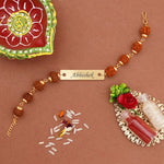 Metal Premium Rudraskha Rakhi with Name 2026 | Raksha Bandhan