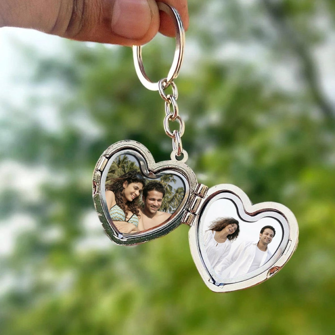 2 Photos on Heart Keychain | Zestpics