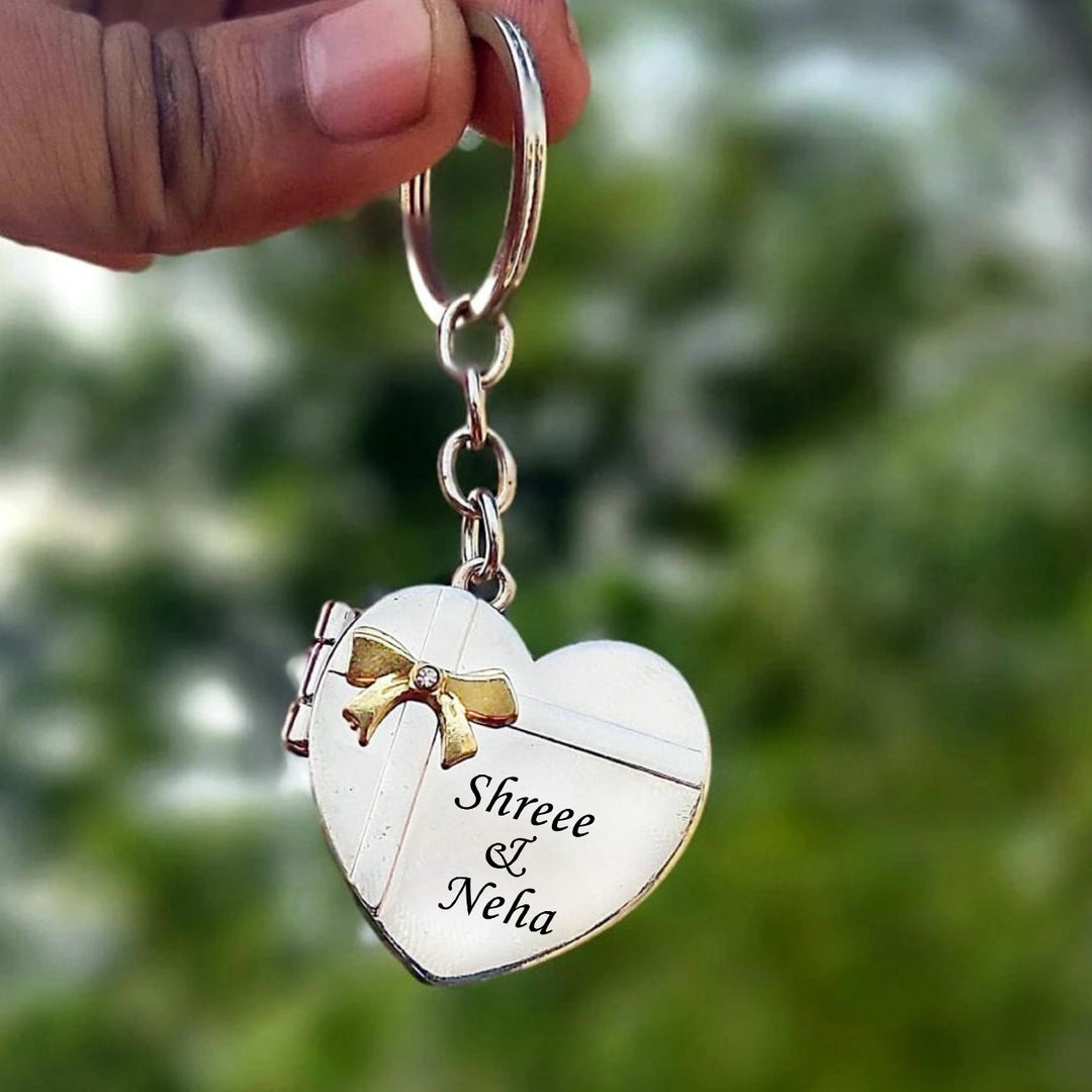 Heart Metal Keychain with Name | Zestpics