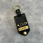 Personalized Leather Keychain with Name & Photo | Custom Couple Gift | Premium Name Tag Keyring