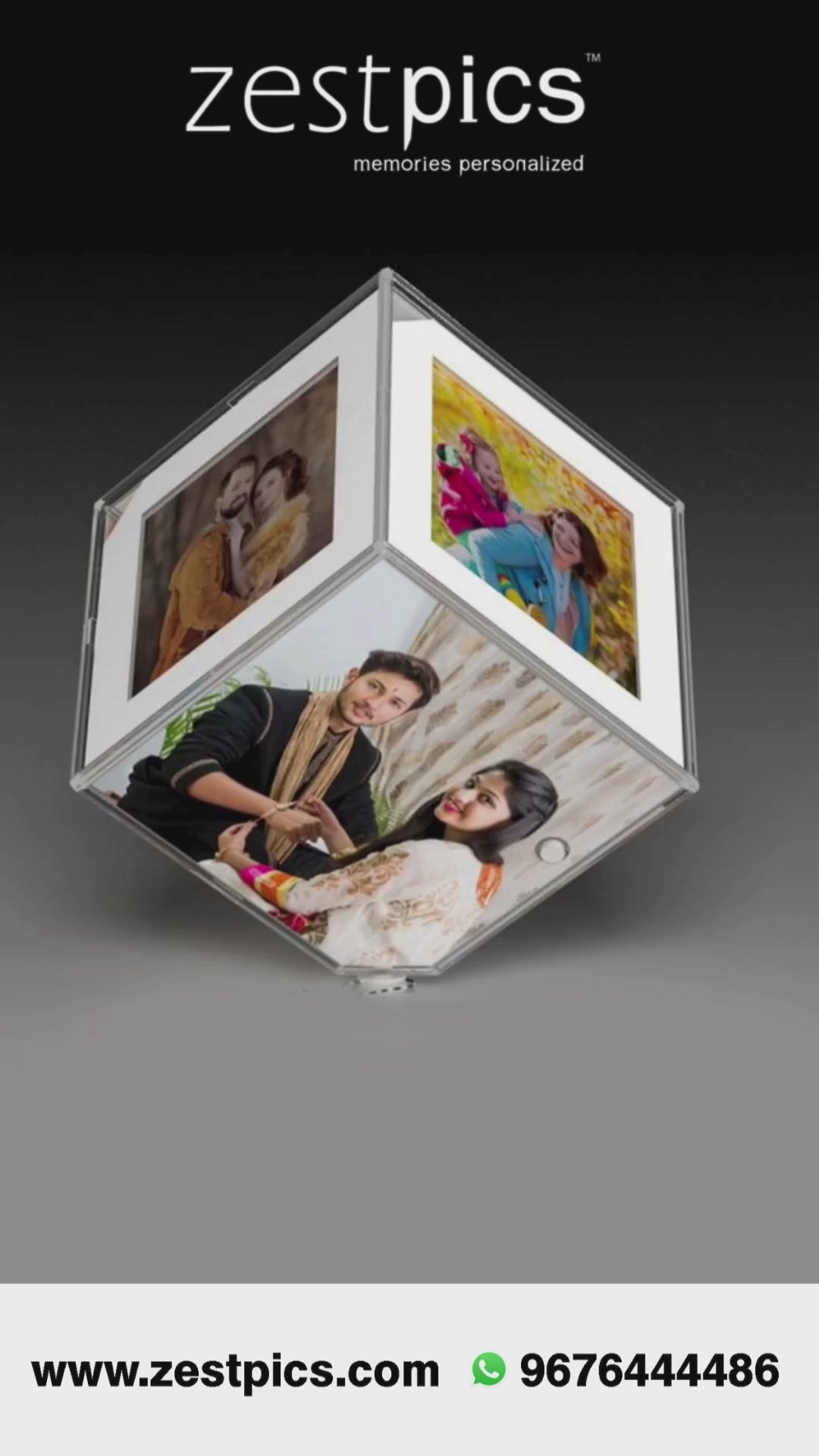Led Magic Photo Cube, Personalized Photo Rotating Cube, Magic Cube, Photo Gifts | Zestpics