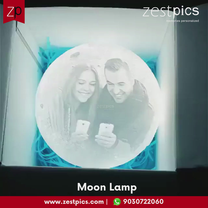 3D Photo Print Personalised Moon Lamp | 3D Print Moon Lamp | Zestpics