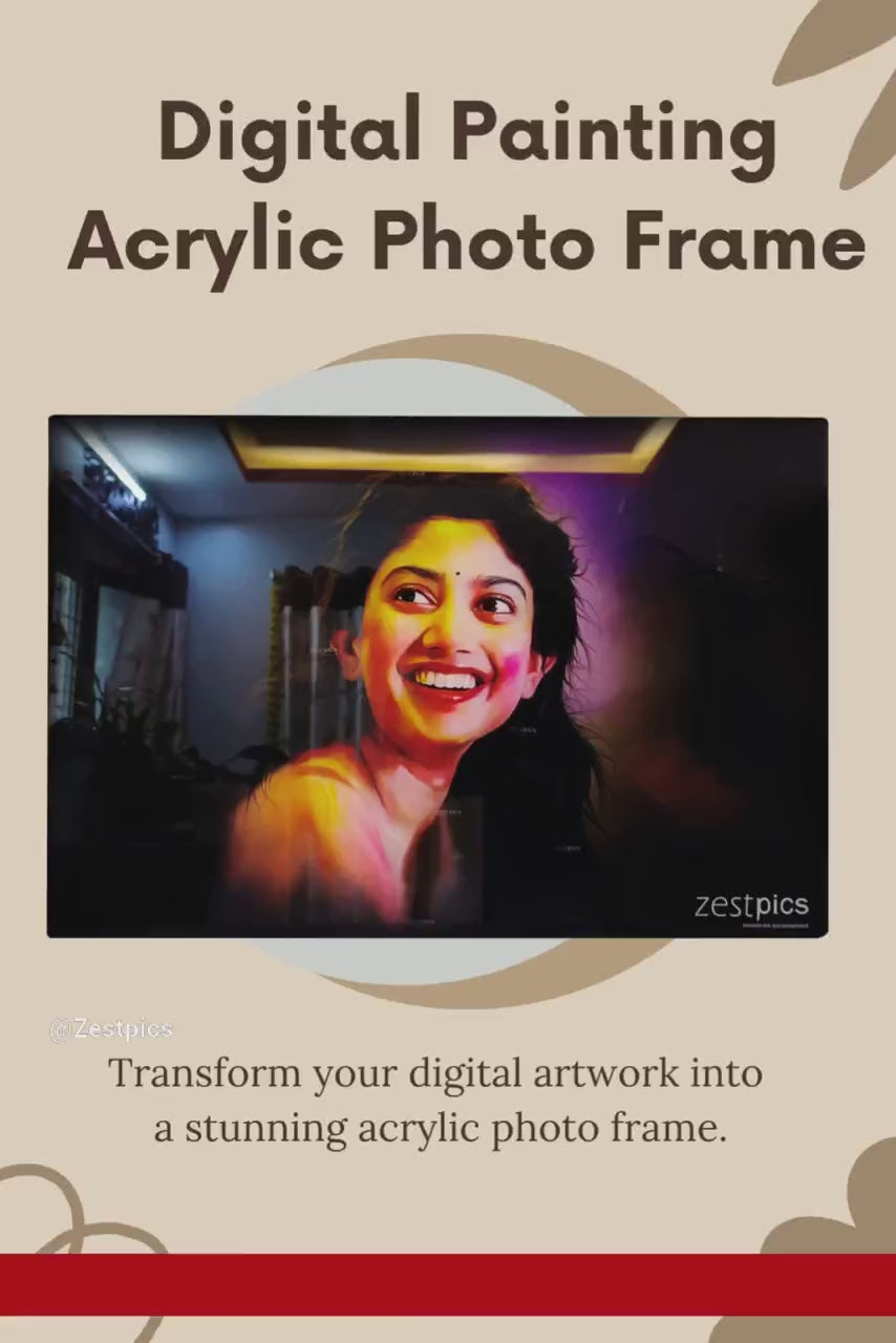 Transform Your Memories into Art with Personalised Digital Painting Acrylic Photo Frame - Order Now at Zestpics