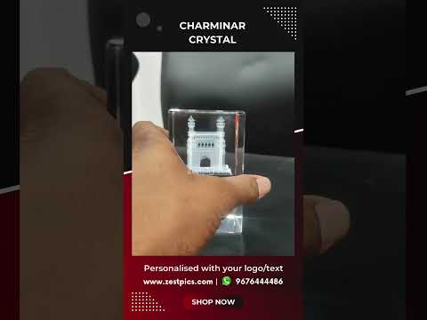 Personalized 3D Charminar Crystal Memento | Unique Hyderabad Souvenirs | Zestpics