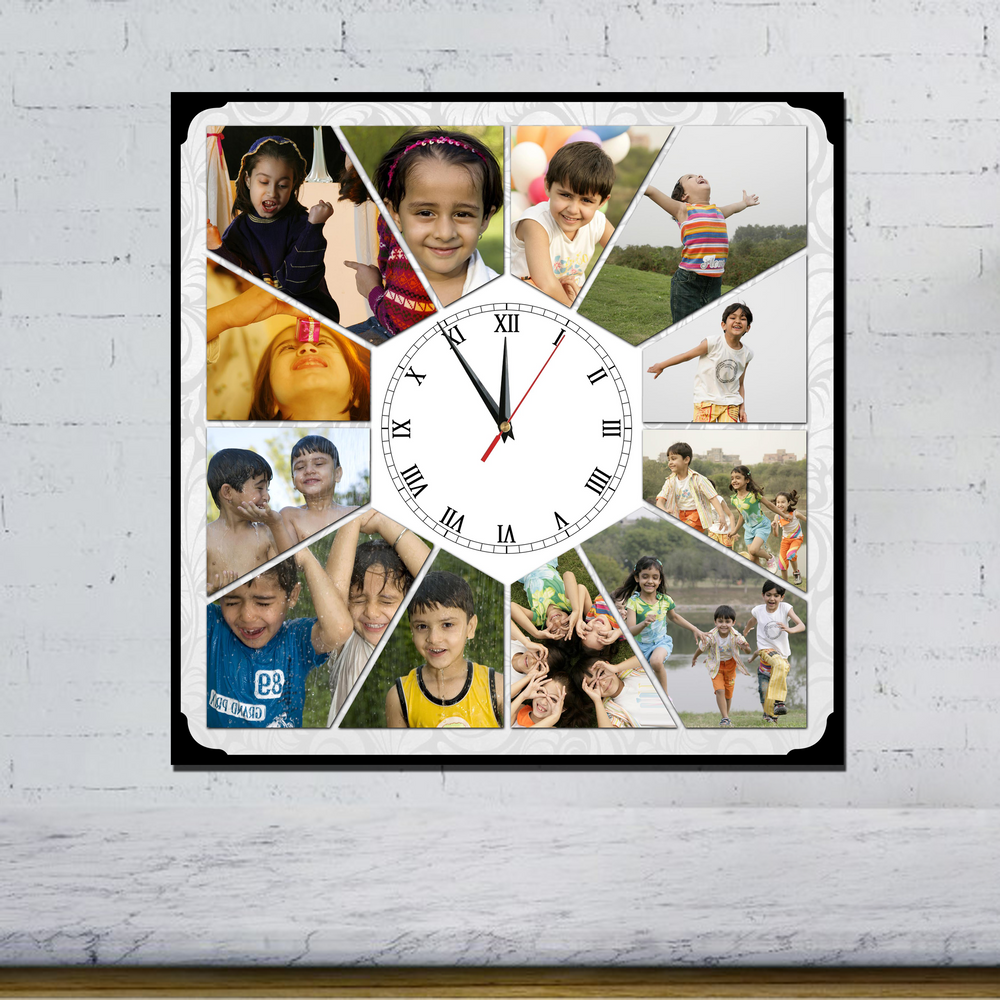 Personalised Photo Clock | 12 Photos Table Clock | Photo Clocks | Zestpics