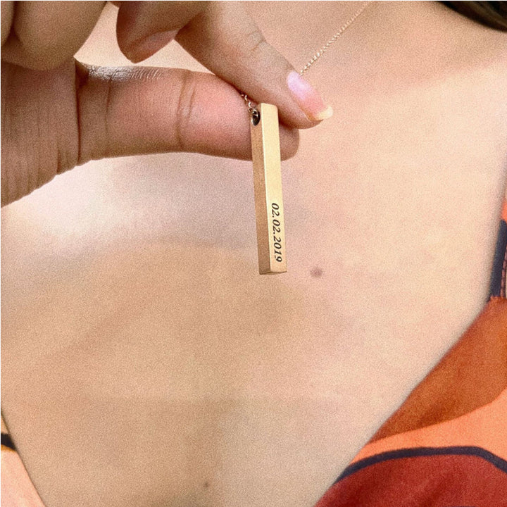 Bar Pendant | Buy Bar Pendant Necklace with Name online at Zestpics
