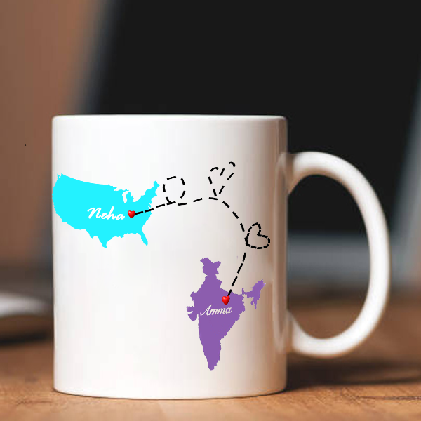 Long Distance State/Country Mug, Custom Long Distance Mom Mug|Zestpics