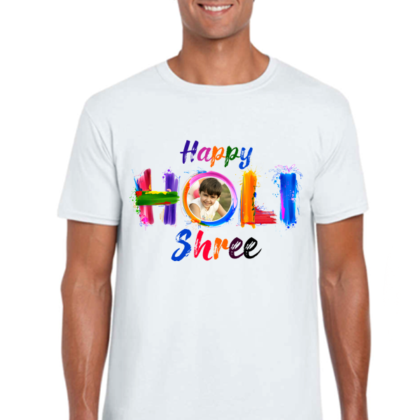 Buy Custom Holi T Shirts with Photo & Text Printed Online in India|Zestpics