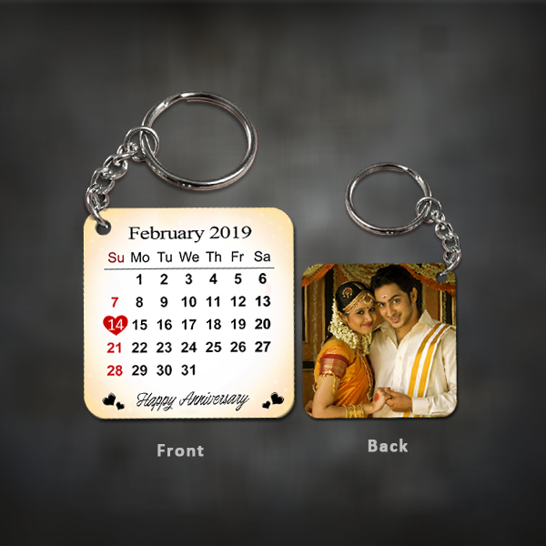 anniversary date keychain, keychain with date of anniversary, calendar couple keychain, love keychain calendar, keychain with calendar date, calendar keychain anniversary india, anniversary date keychain india