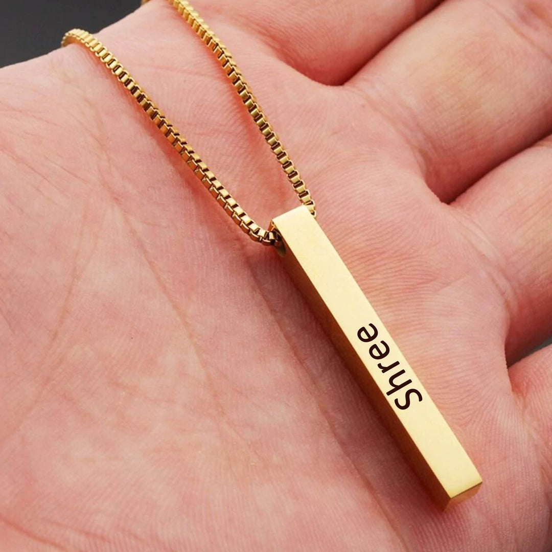 Bar Pendant | Buy Bar Pendant Necklace with Name online at Zestpics