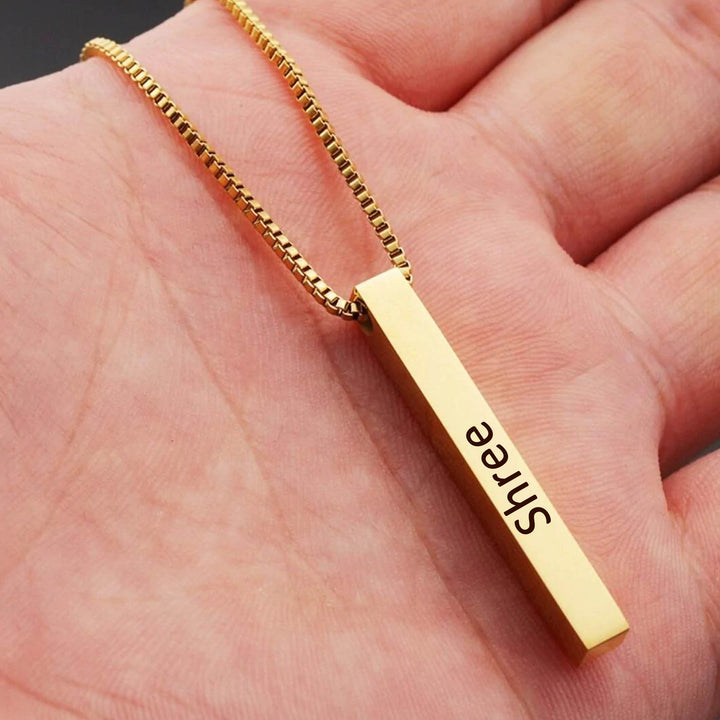 Bar Pendant | Buy Bar Pendant Necklace with Name online at Zestpics