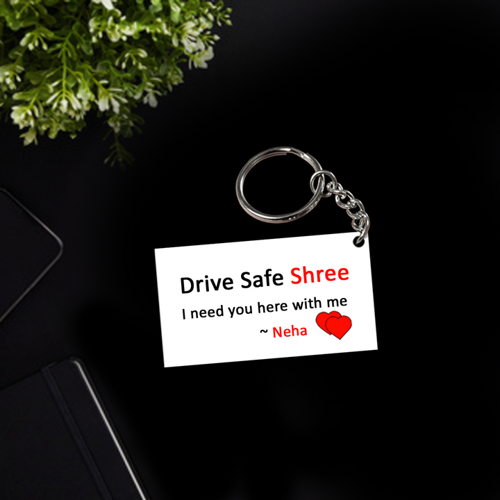 Buy & Send Personalized Drive Safe Keychain online in India | Zestpics