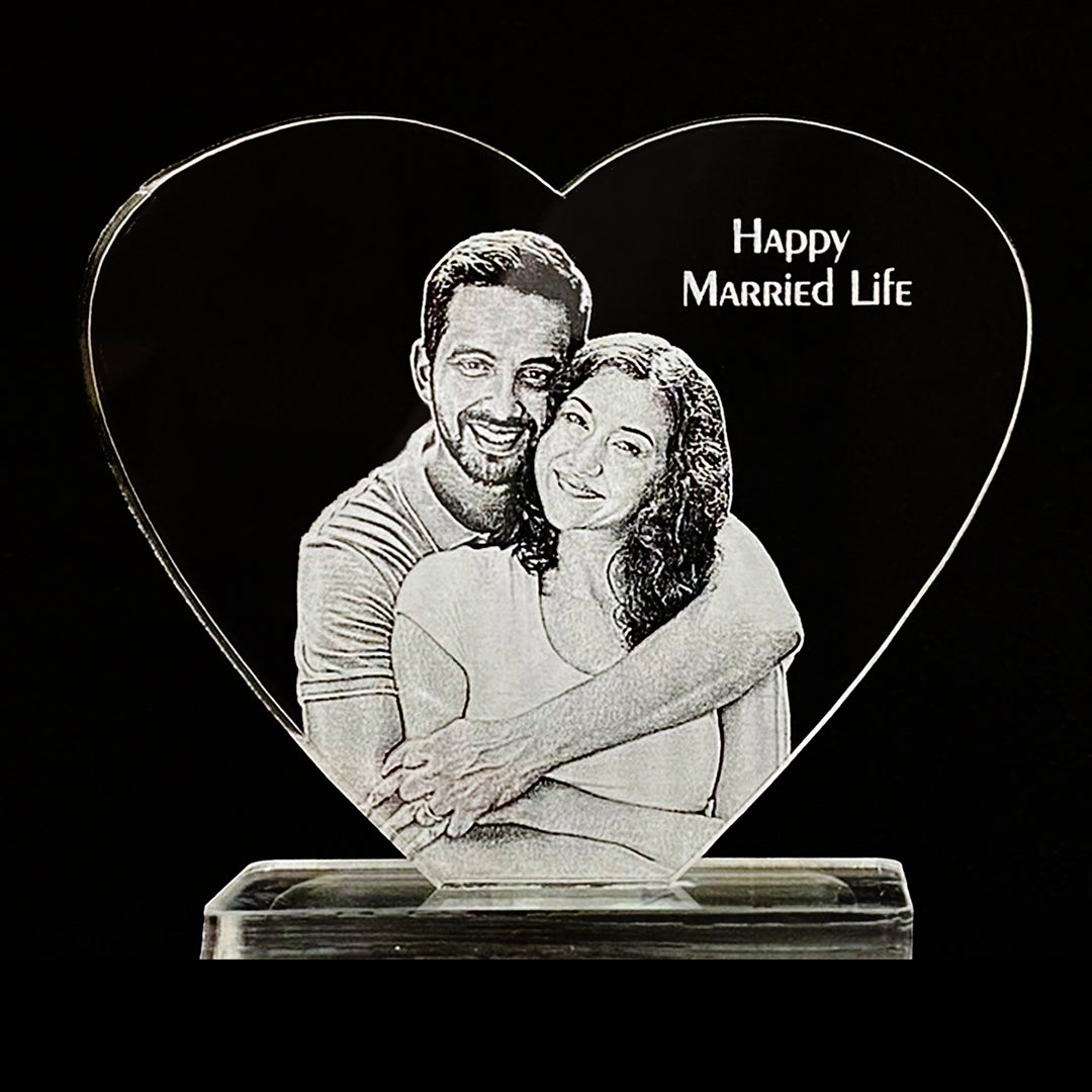 13x13x0.8 Heart Stand 2D Acrylic