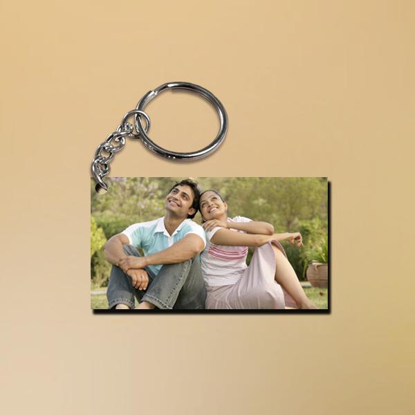 Rectangle Keychain, Personalized Custom Keyrings, Photo Printed Key Ring