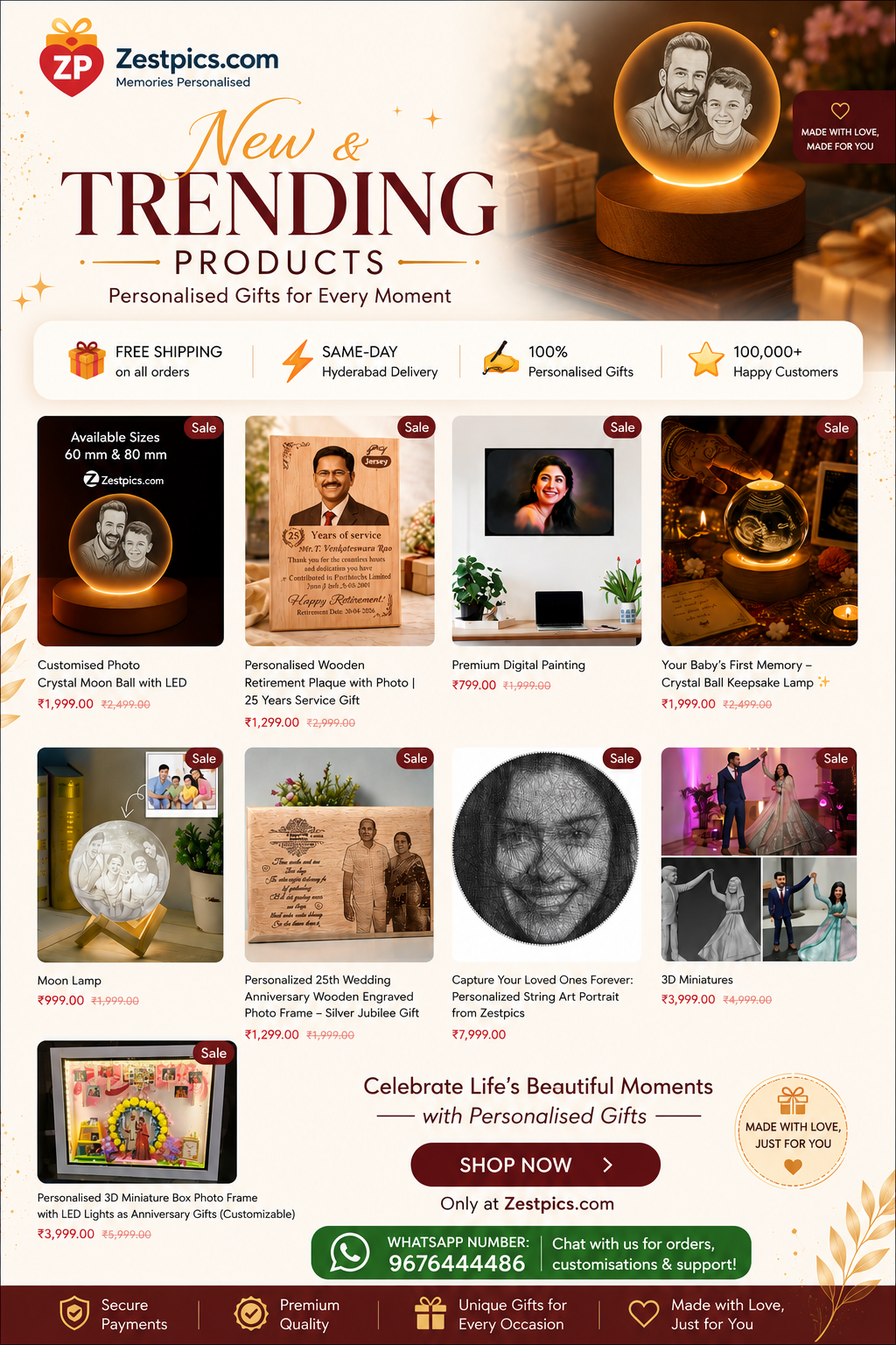 New & Trending Personalised Gifts in Hyderabad – Only at Zestpics.com