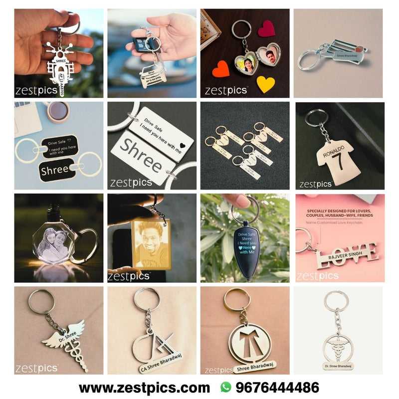 Personalised Keychains Online India | Custom Photo & Name Keychains – Zestpics