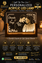 Personalized Acrylic LED Photo Lamp – Couple Name & Photo | Zestpics