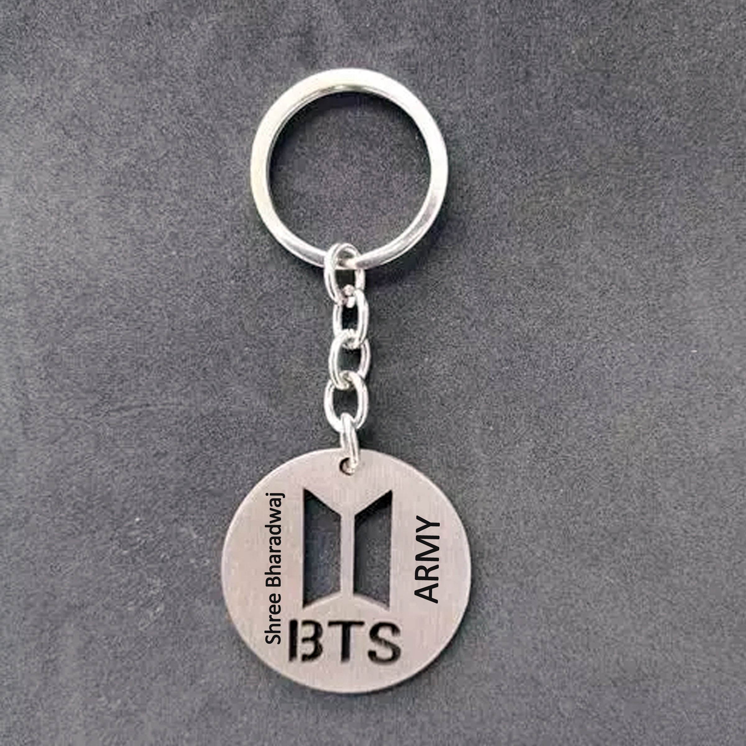Personalized BTS Keychain with Laser Engraving - Made of High