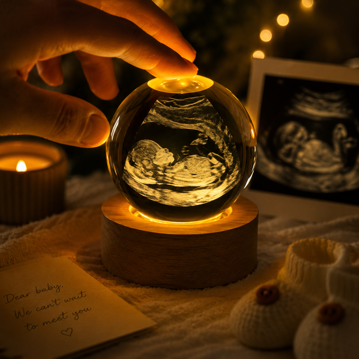 Ultrasound Baby Scan Crystal Ball Keepsake Gift for Parents | Zestpics