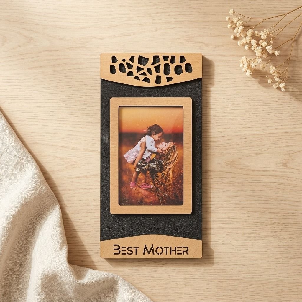 Artistic wooden photo frame gift for mother | Zestpics