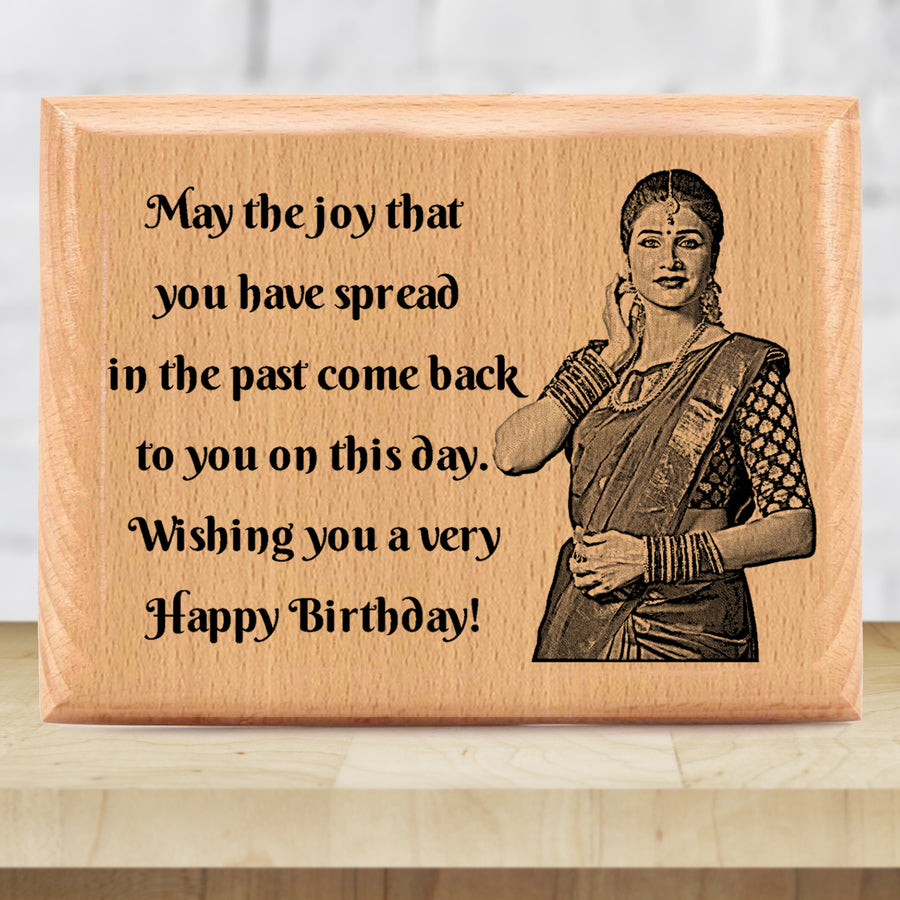 Personalized Engraved Wooden Photo Plaque - Zestpics, India