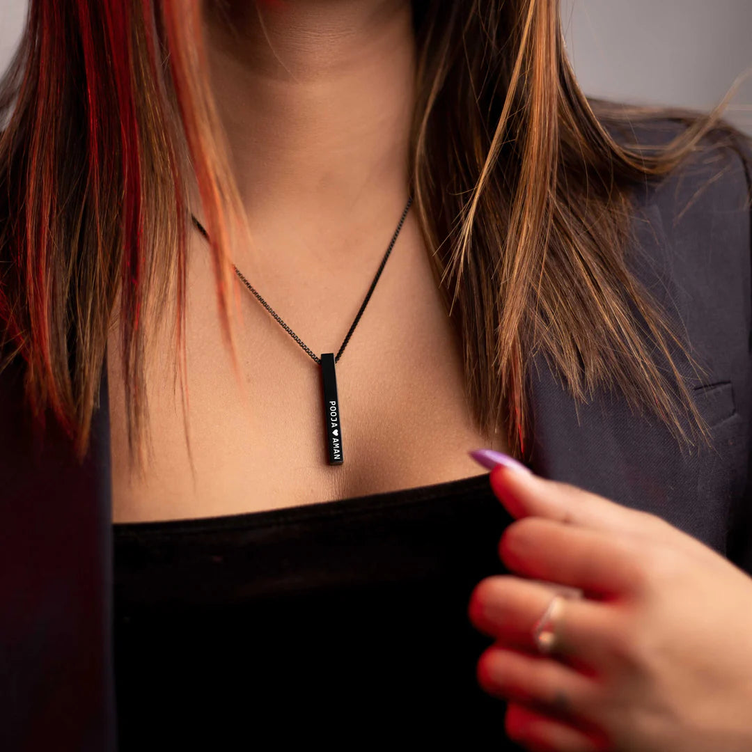 Bar Pendant | Buy Bar Pendant Necklace with Name online at Zestpics