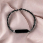 Modern black engraved bracelet chain – personalized unisex gift with name customization from Zestpics