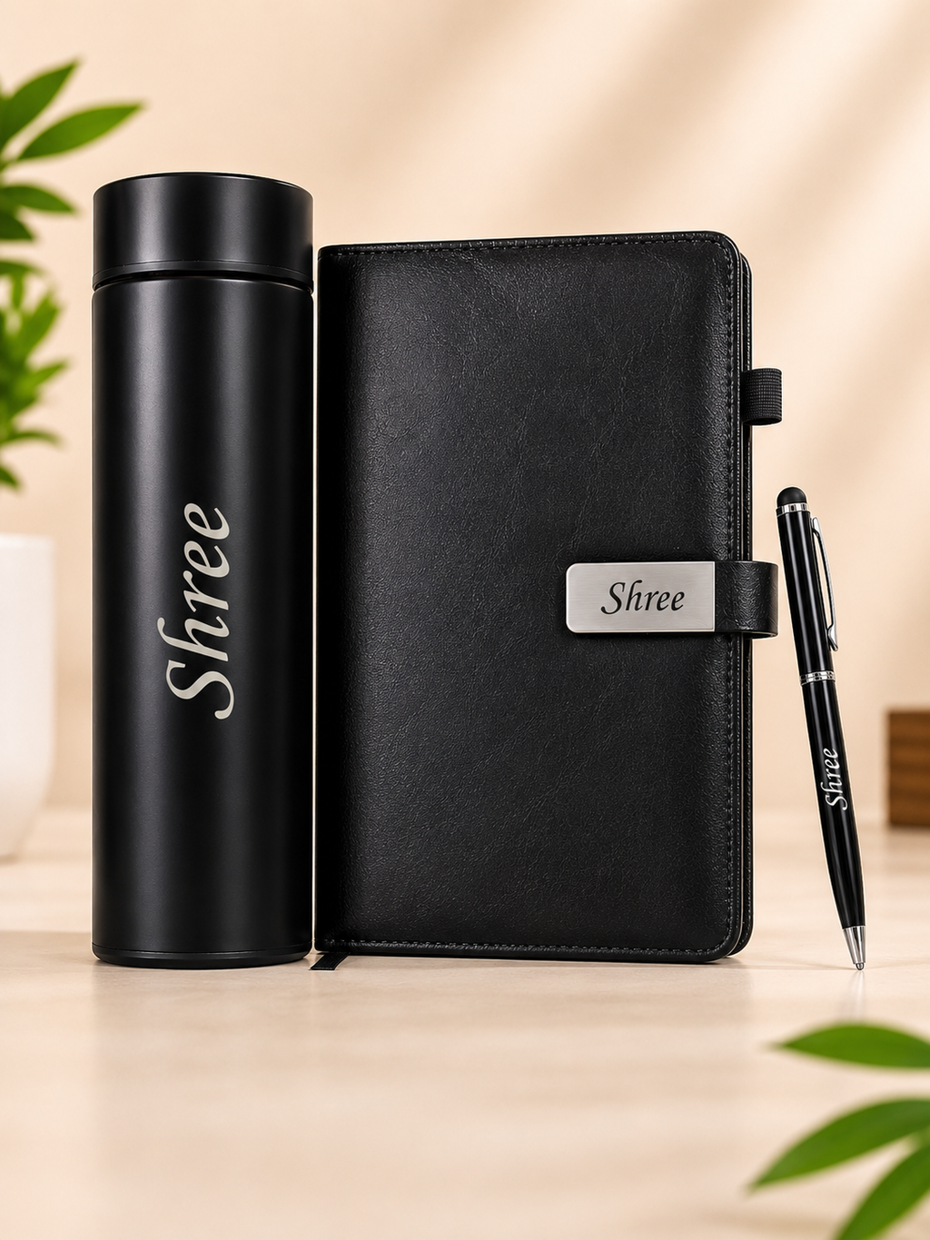 Personalized Executive Gift Combo with Custom Name Notebook Bottle and Pen | Zestpics