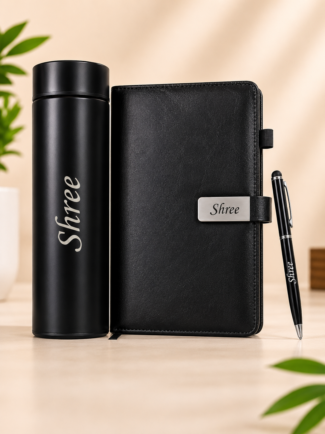 Personalized Executive Gift Combo with Custom Name Notebook Bottle and Pen | Zestpics