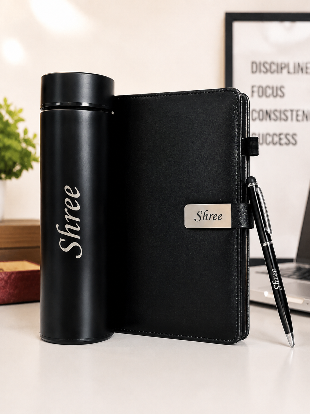 Personalized Executive Gift Combo with Custom Name Notebook, Bottle & Pen | Premium Corporate Gift  Zestpics