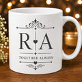 Personalized Couple Mug Set | Custom Name Couple Coffee Mugs | Romantic Gift for Couples | Set of 2 Mugs