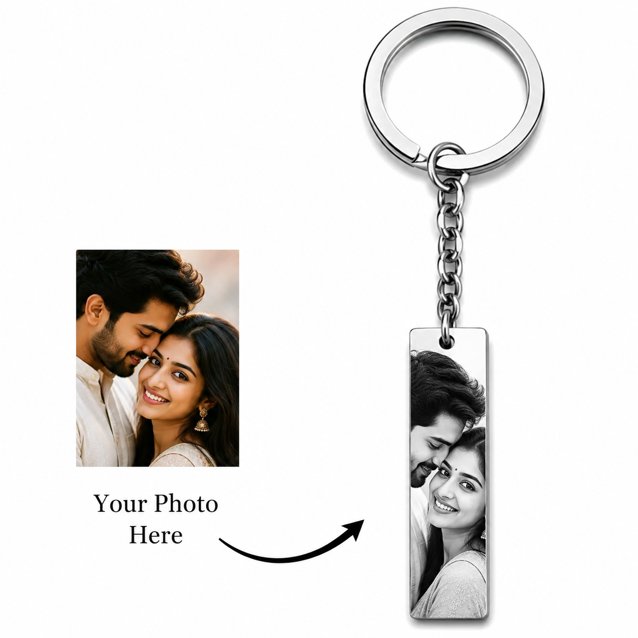 Couple Eye Engraving Keychain | Zestpics