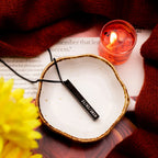  Engraved 3D Bar Necklace with Your Name - Black - 200-Day Warranty | Zestpics