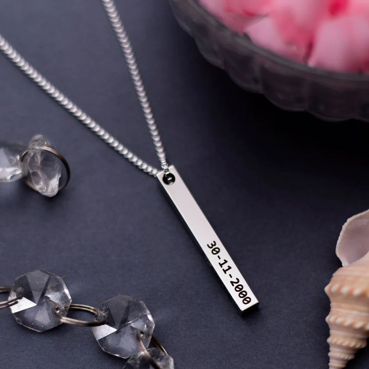 Bar Pendant | Buy Bar Pendant Necklace with Name online at Zestpics