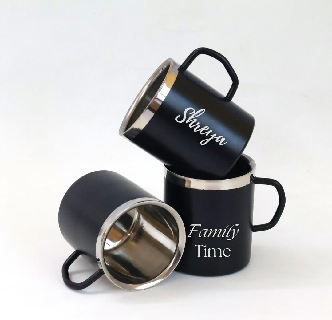 Customised Black Steel Mug | Make a Unique Gift for Any Occasion | Zestpics