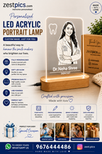 Personalised Dentist Gift | Custom LED Acrylic Portrait Lamp