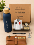 Personalized Doctor Gift Combo with Doctor Coat Clock Pen Stand | Zestpics