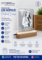 Custom Doctor Portrait LED Lamp Engraved Acrylic Gift for Neurologist Dr Neha Shree | Zestpics