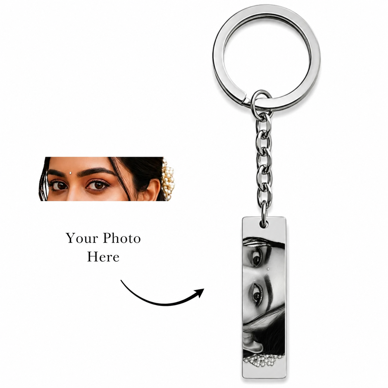 Personalized Photo Engraved Keychain Gift | Zestpics