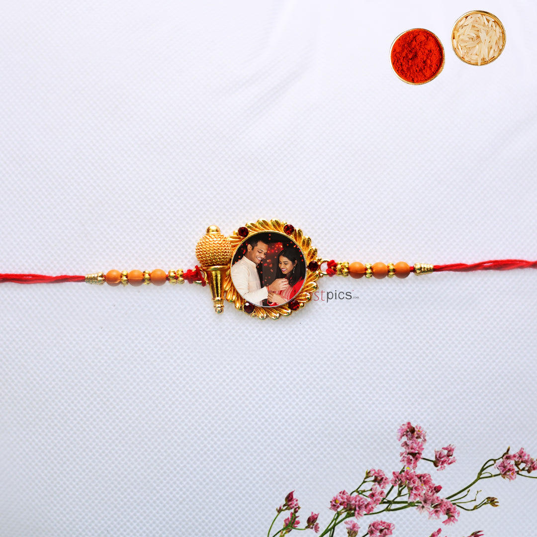 Custom Strength Protection Rakhi with Human Gadha symbol for Siblings | Zestpics

