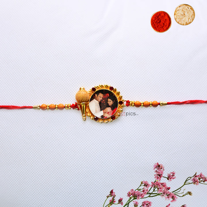 Custom Strength Protection Rakhi with Human Gadha symbol for Siblings | Zestpics

