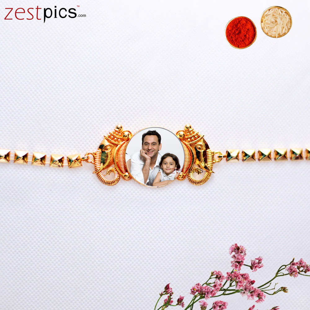Custom Picture Rakhi with Sacred Ganesha for Siblings | Zestpics


