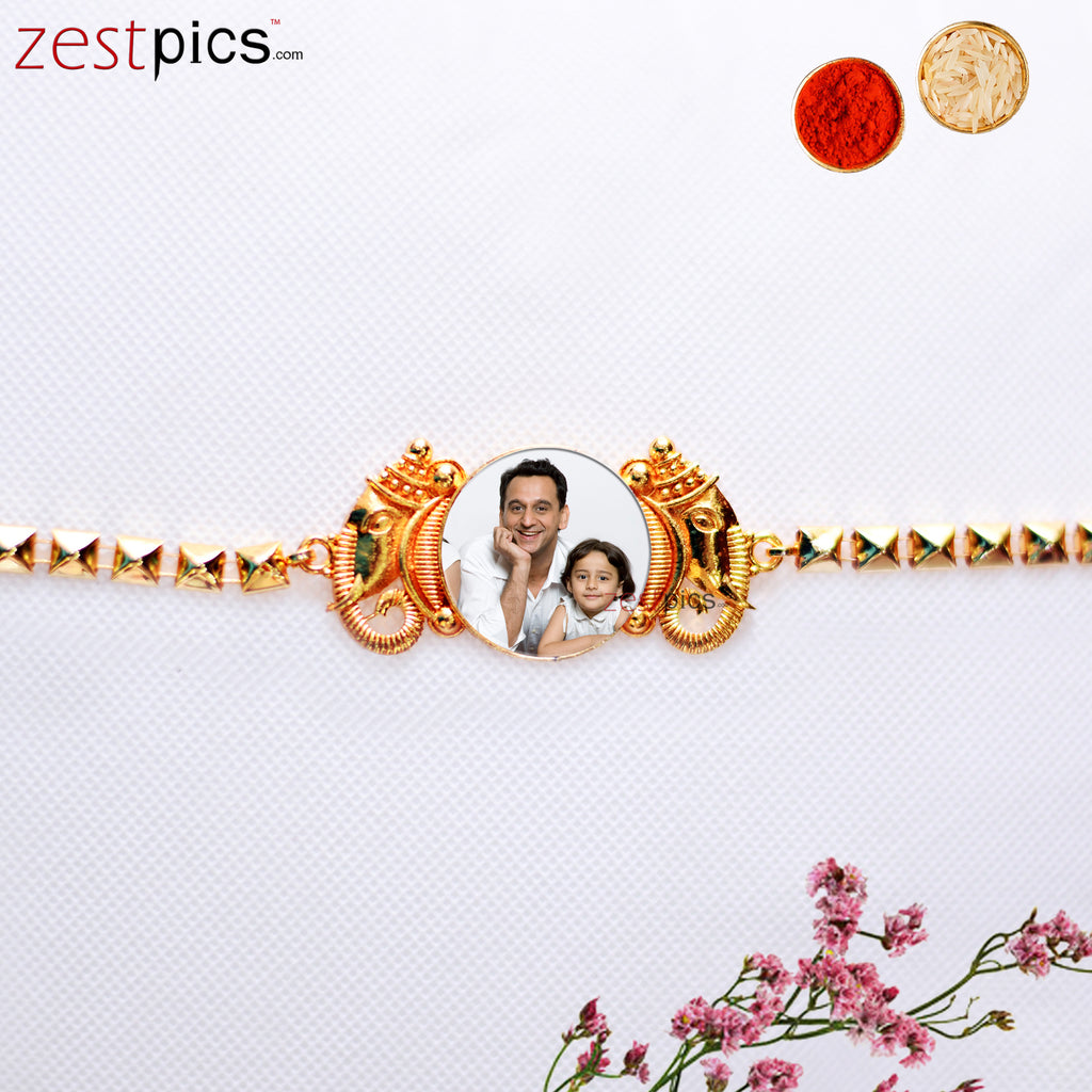 Custom Picture Rakhi with Sacred Ganesha for Siblings | Zestpics

