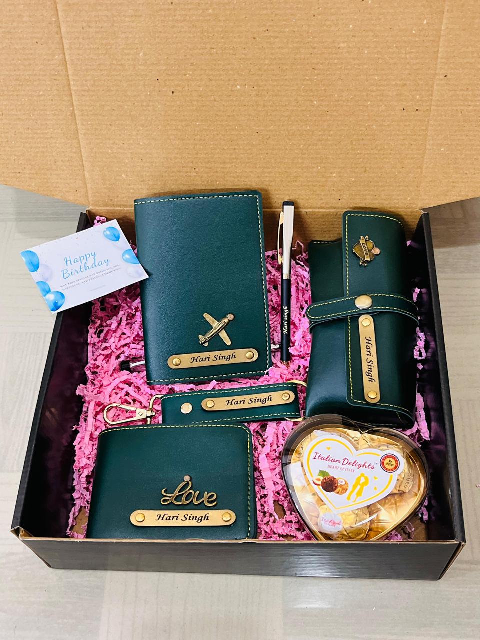 Birthday present ideas for boyfriend or husband – custom gift set | Olive Green Color