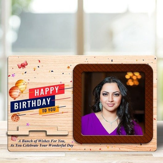 Happy Birthday Photo Frame with Mobile Stand