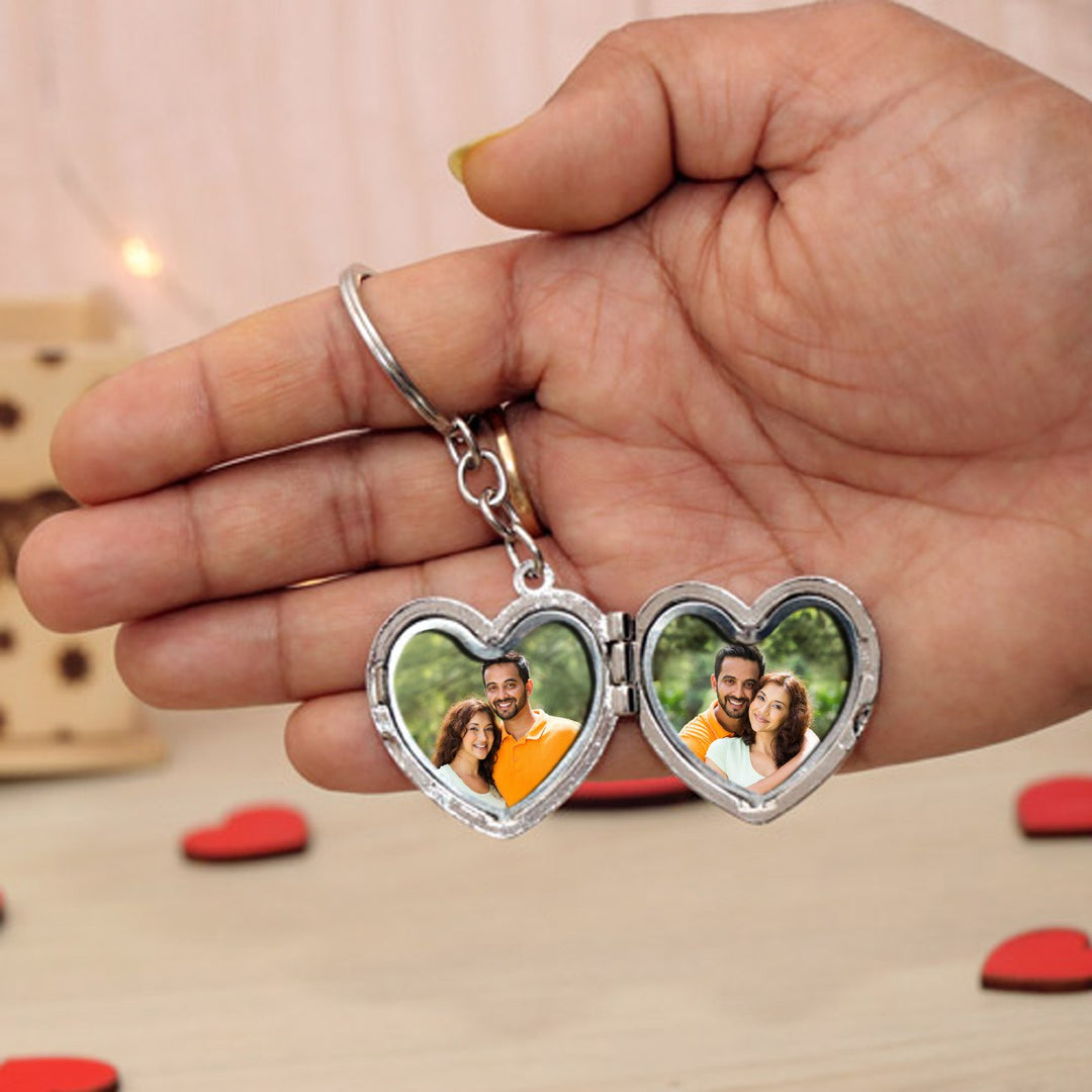 Heart Keychain with 2 Photos | Zestpics