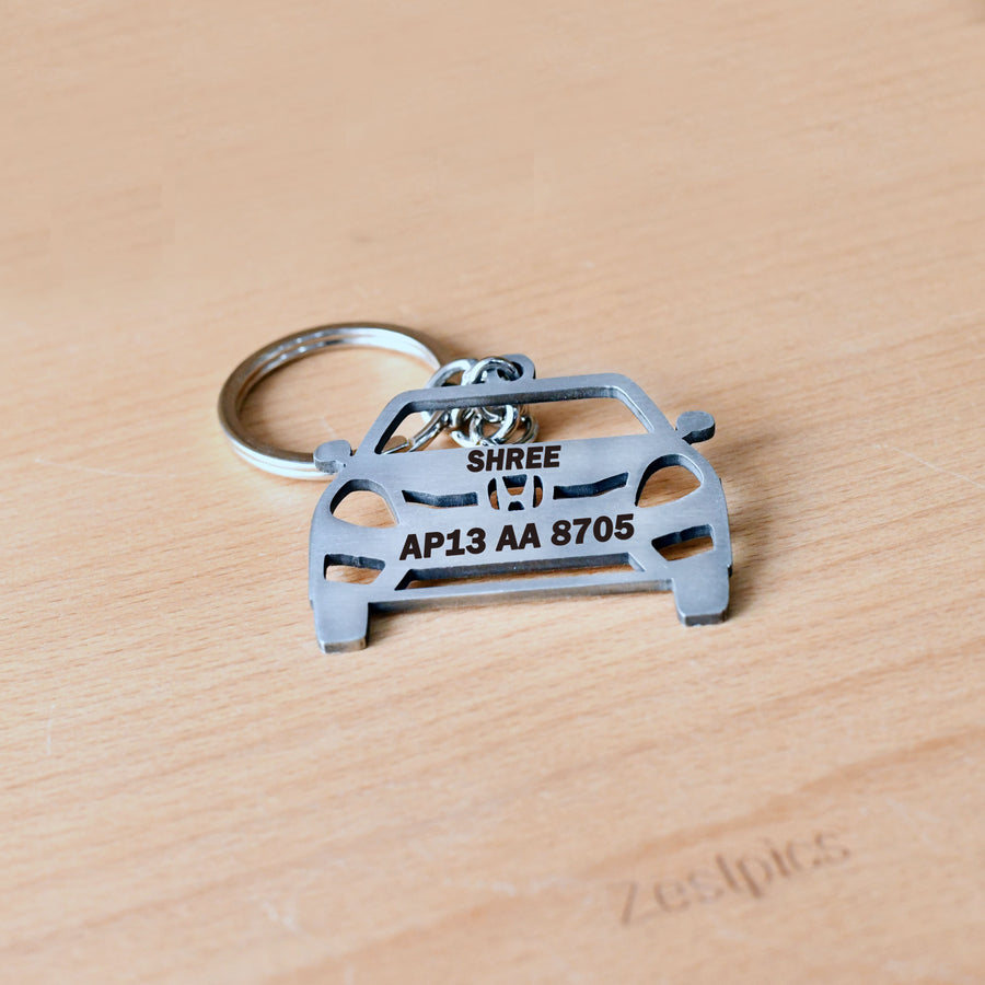 Custom Car Number Plate Keychain | Zestpics India